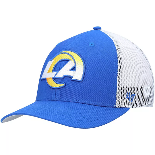 Men's '47 Royal/White Los Angeles Rams Trucker Snapback Hat, Blue