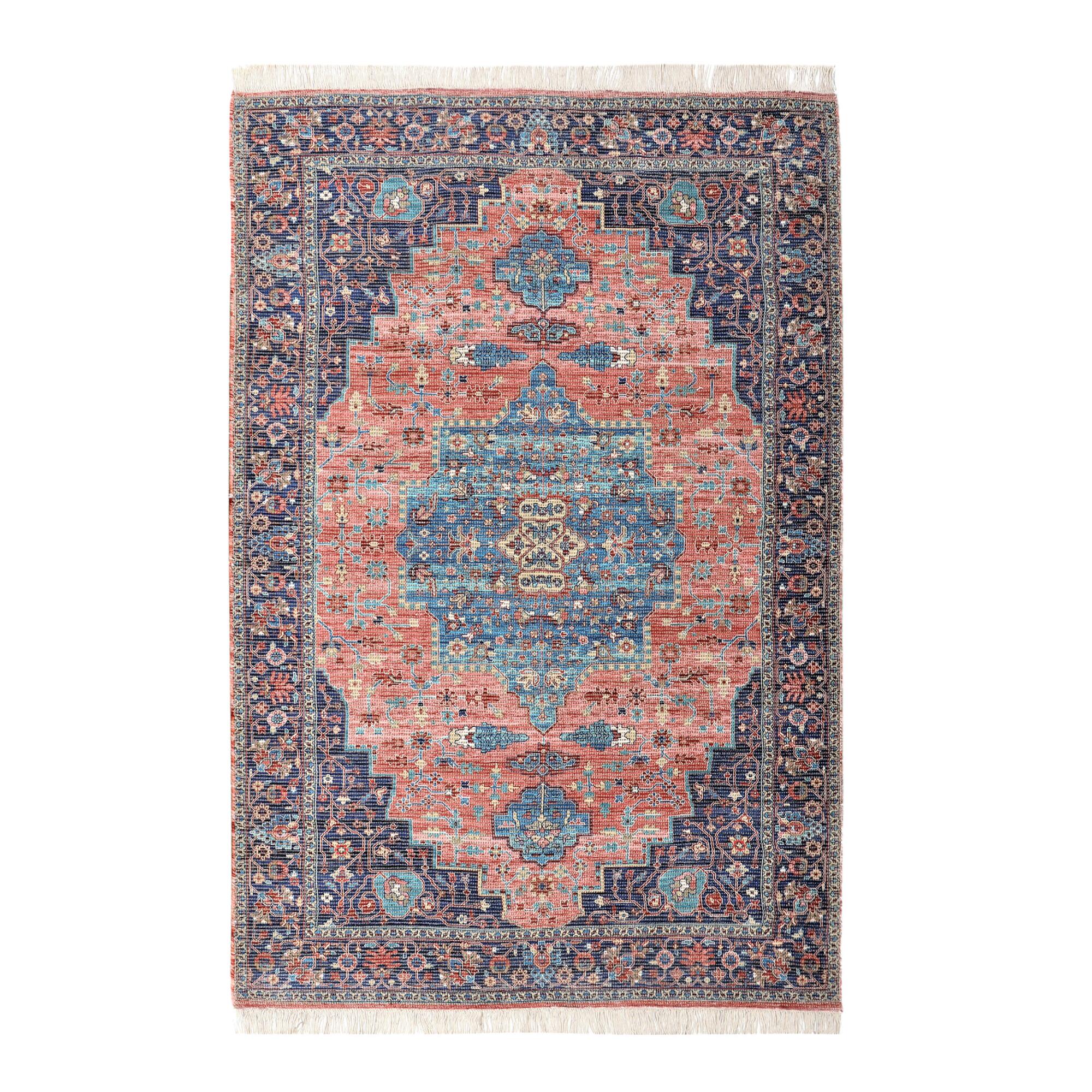 Multicolor Persian Style Jute and Chenille Amelia Area Rug: Red - 6' x 9' by World Market