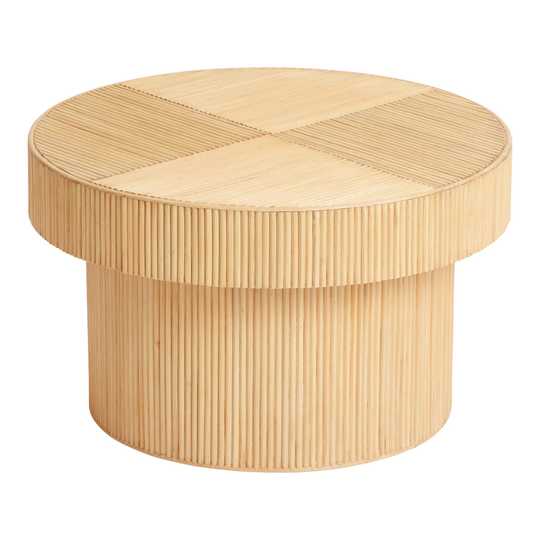 Round Natural Ribbed Rattan Cyrus Coffee Table by World Market