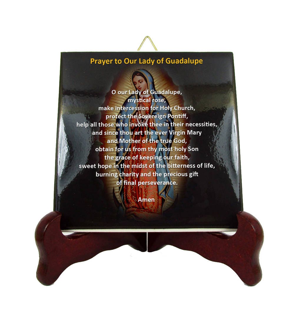 Catholic Prayer To Our Lady Of Guadalupe - Collectible Ceramic Tile Prayer The Virgin Devotional Gifts Holy Card