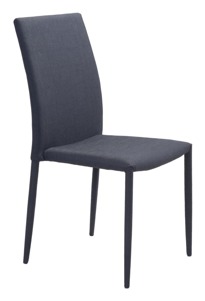 Zuo Modern Set of 4 Confidence Contemporary/Modern Polyester/Polyester Blend Upholstered Dining Side Chair (Metal Frame) in Black | 100243