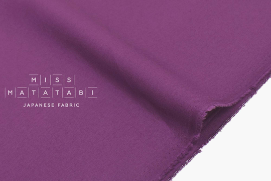 Japanese Fabric Linen Blend Canvas Solids - Purple 50cm