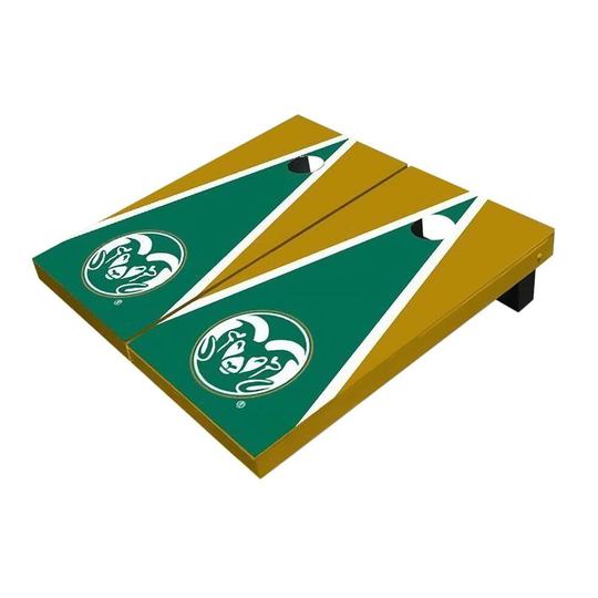 Colorado State Rams Logo Green & Gold Triangle Cornhole Set, Officially Licensed Ncaa Team Boards, Includes 8 Bags & More