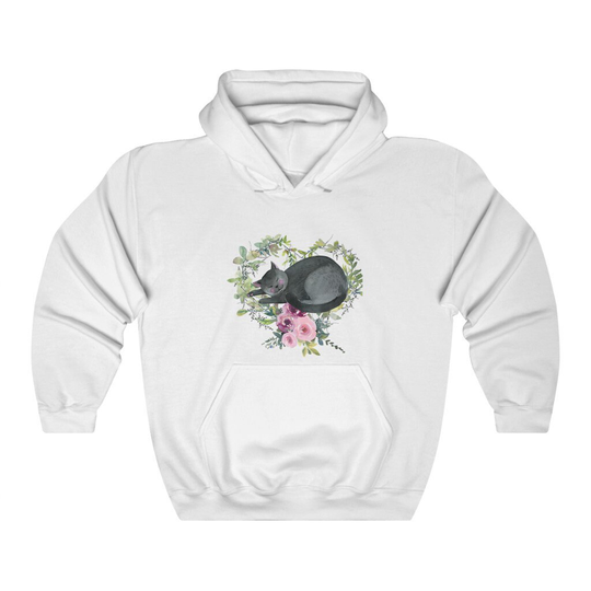 Black Cat Women's Unisex Heavy Blend Hoodie Sweatshirt