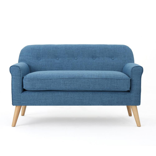 Best Selling Home Decor Maria Modern Blue Polyester/Blend Loveseat | 301297