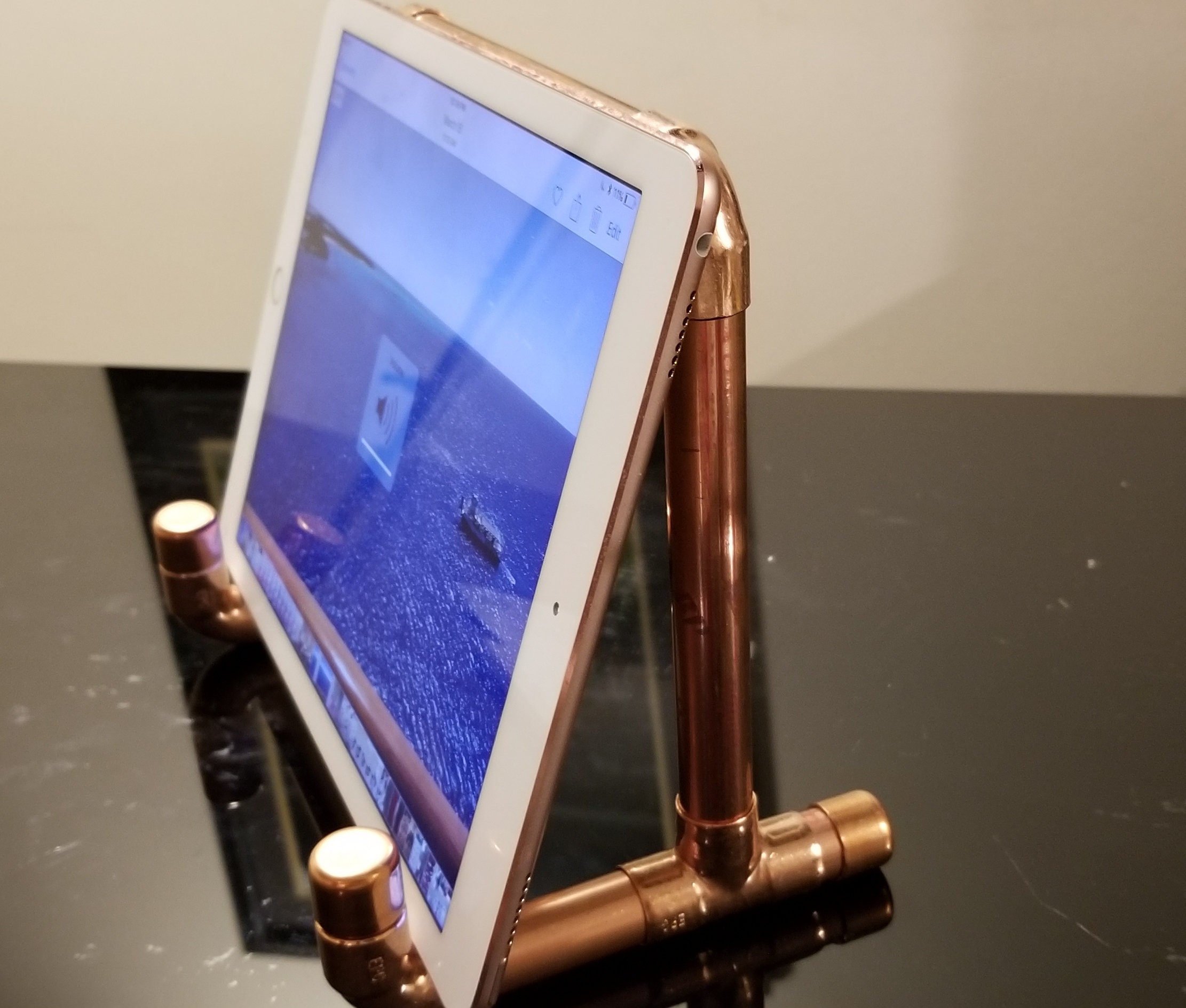 Copper I-Pad Holder. Easel, Tablet Holder, Shadow Box Frame. Cook Book
