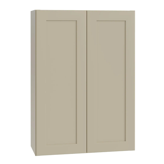 Luxxe Cabinetry Norfolk 27-in W x 42-in H x 12-in D Blended Cream Painted Door Wall Fully Assembled Semi-custom Cabinet (Shaker Door Style)