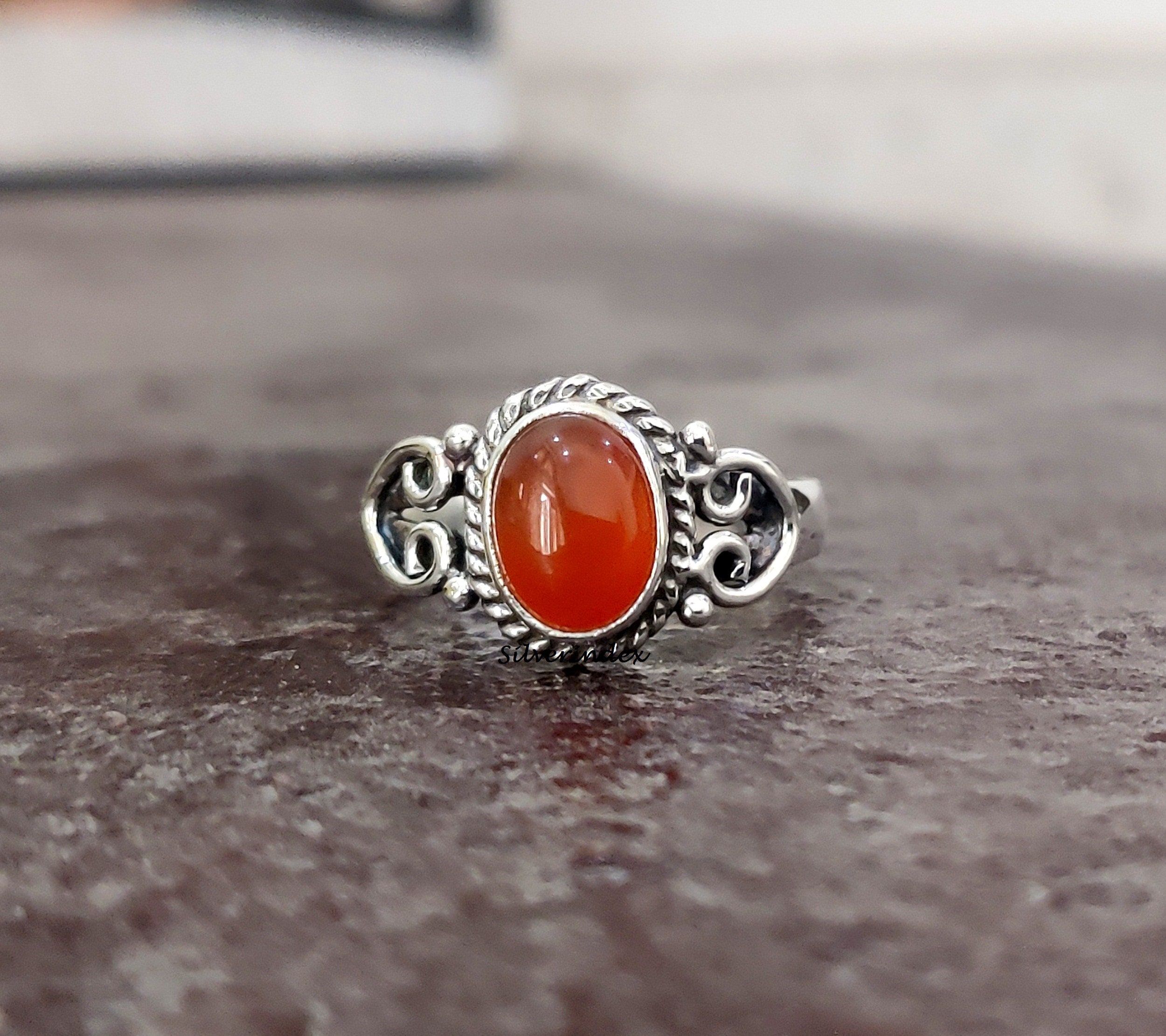 Carnelian Ring, 925 Silver Sterling Beautiful Oval Stone Shape Gift Handmade Women Ring