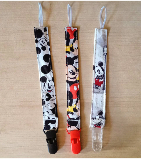 Mickey Mouse Inspired Baby Pacifier Clips. Handmade