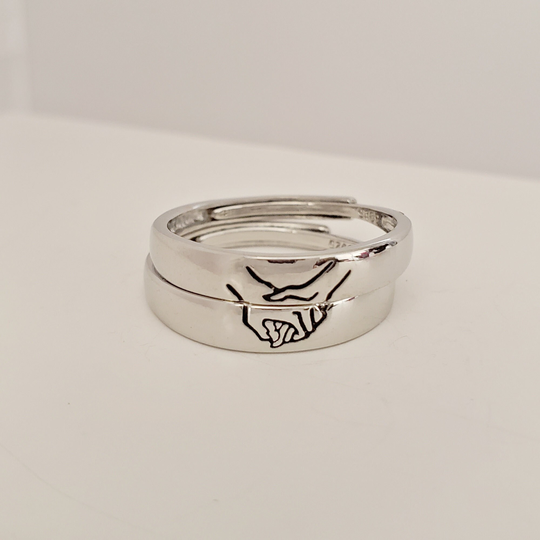 Hand in Fun Matching Couple Rings Set Jewelry Anniversary Gift For Lover Friendship Partner Ring Christmas
