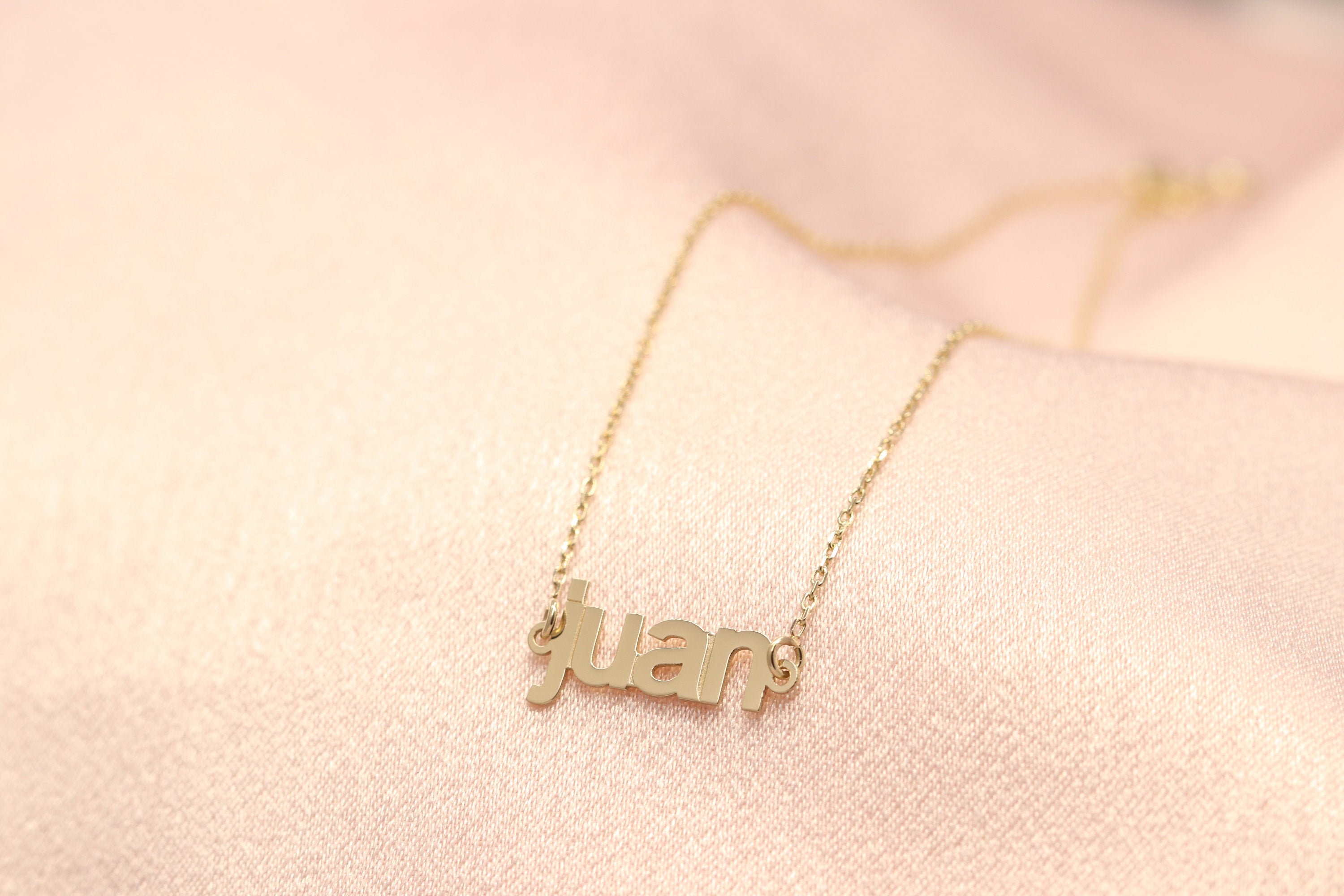 14K 18K Solid Gold Name Necklace/Handmade Available in Gold, Rose & White