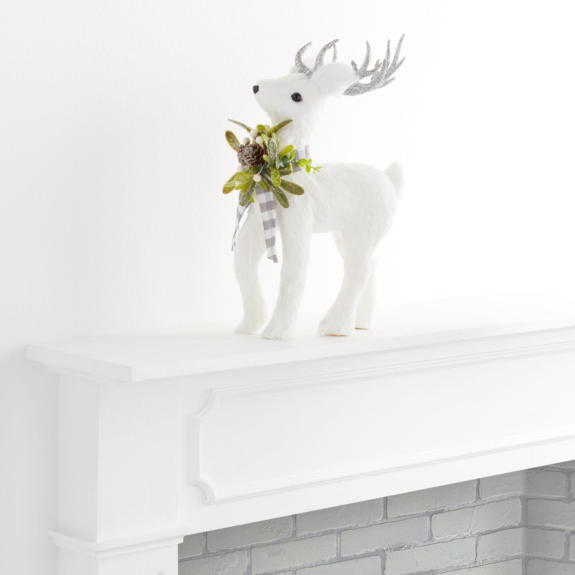 Pier Place White Sisal Standing Reindeer Decor by World Market