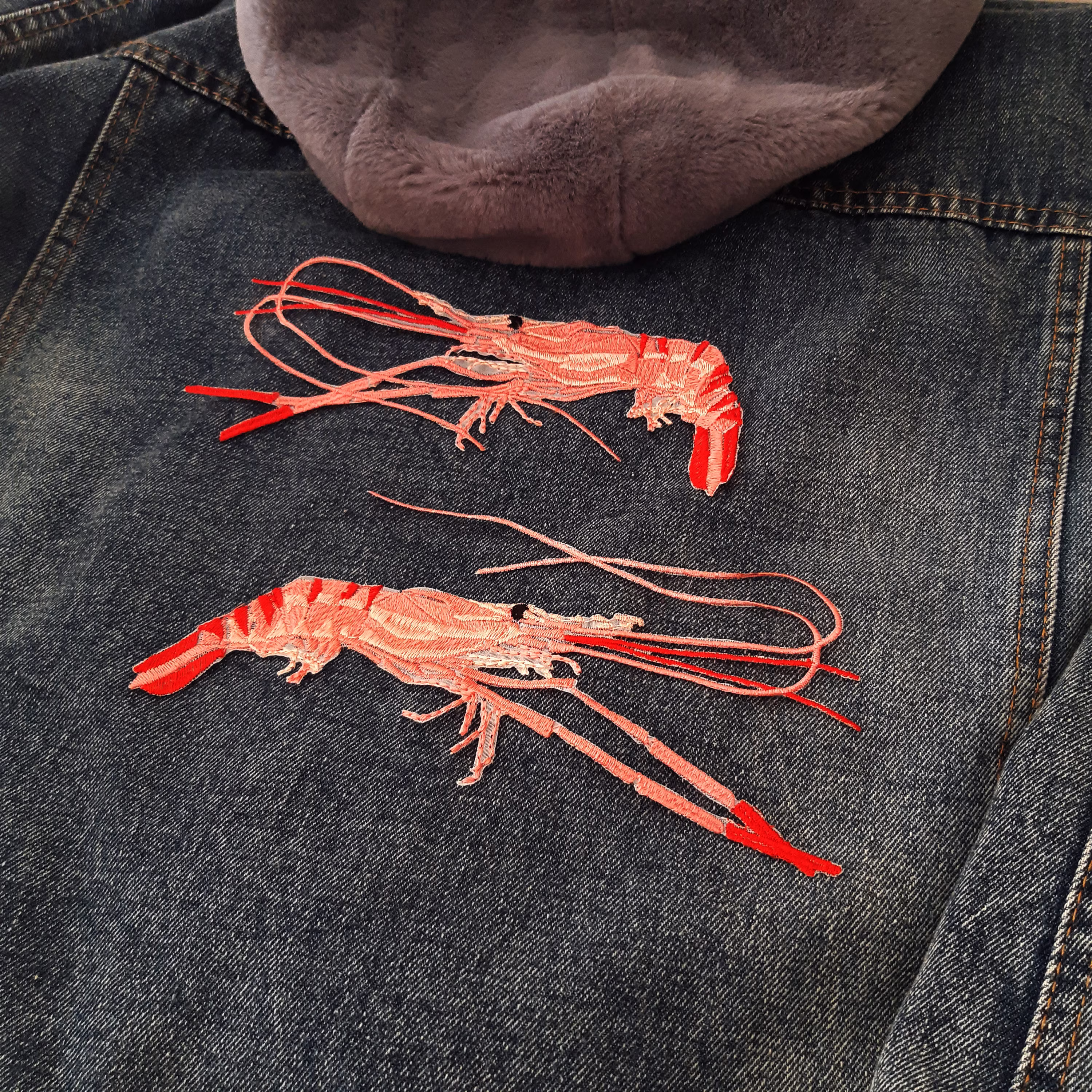 Moks601 Set Pink Shrimp Large Patch, 2 Pcs