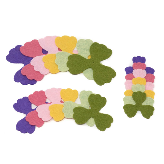 36 Pansy Wool Blend Felt Die Cut Applique Flowers - Spring Garden Colors