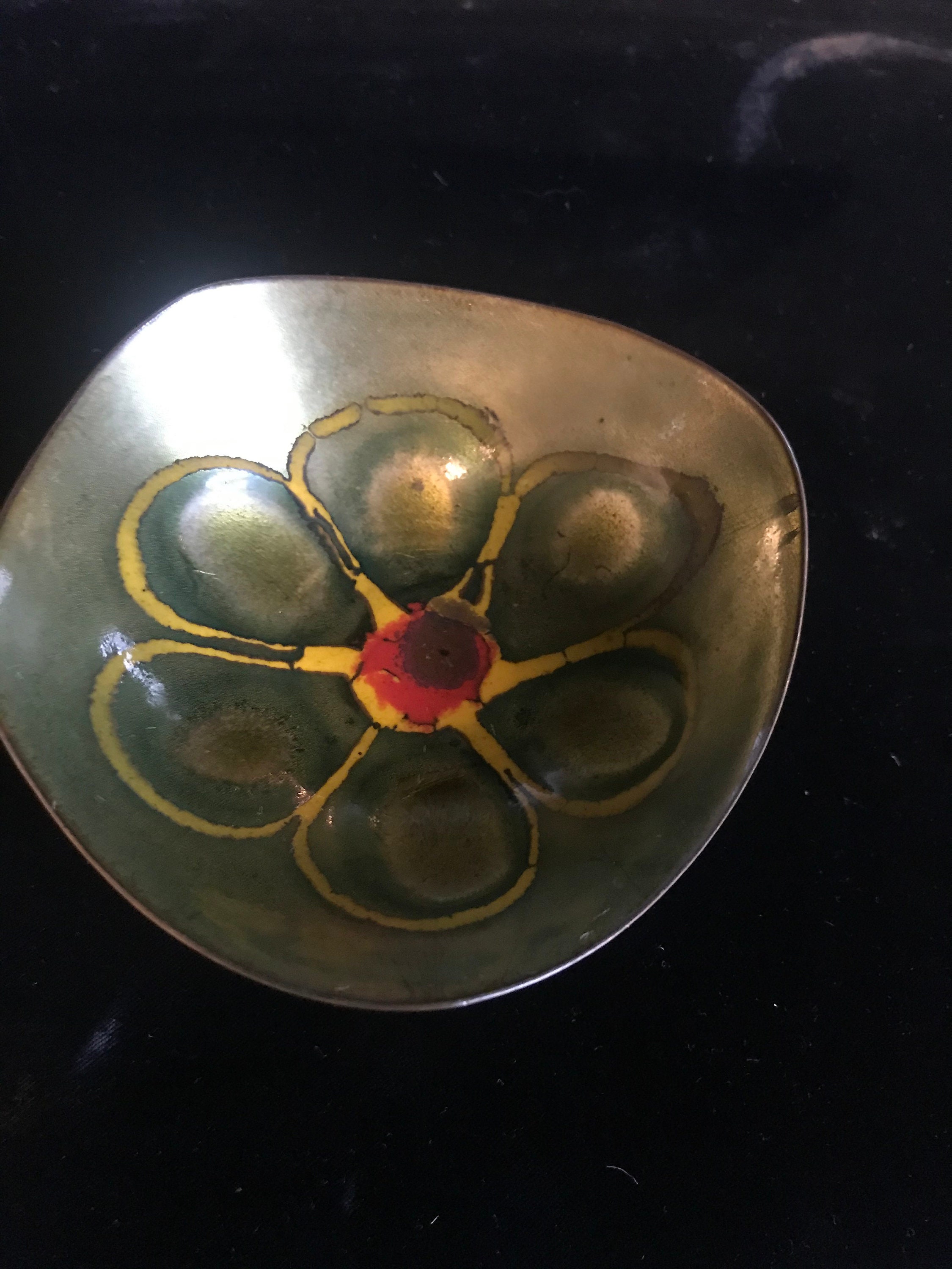 Laurana Rame D'arte Italy Modernist Copper Enamel Bowl Mid Century