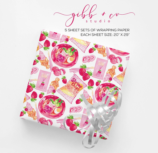 strawberry Wrapping Paper, Asian Snacks, Pocky Snack, Treats, Baby Shower, Birthday, Pink, Gift Wrap, Paper Product