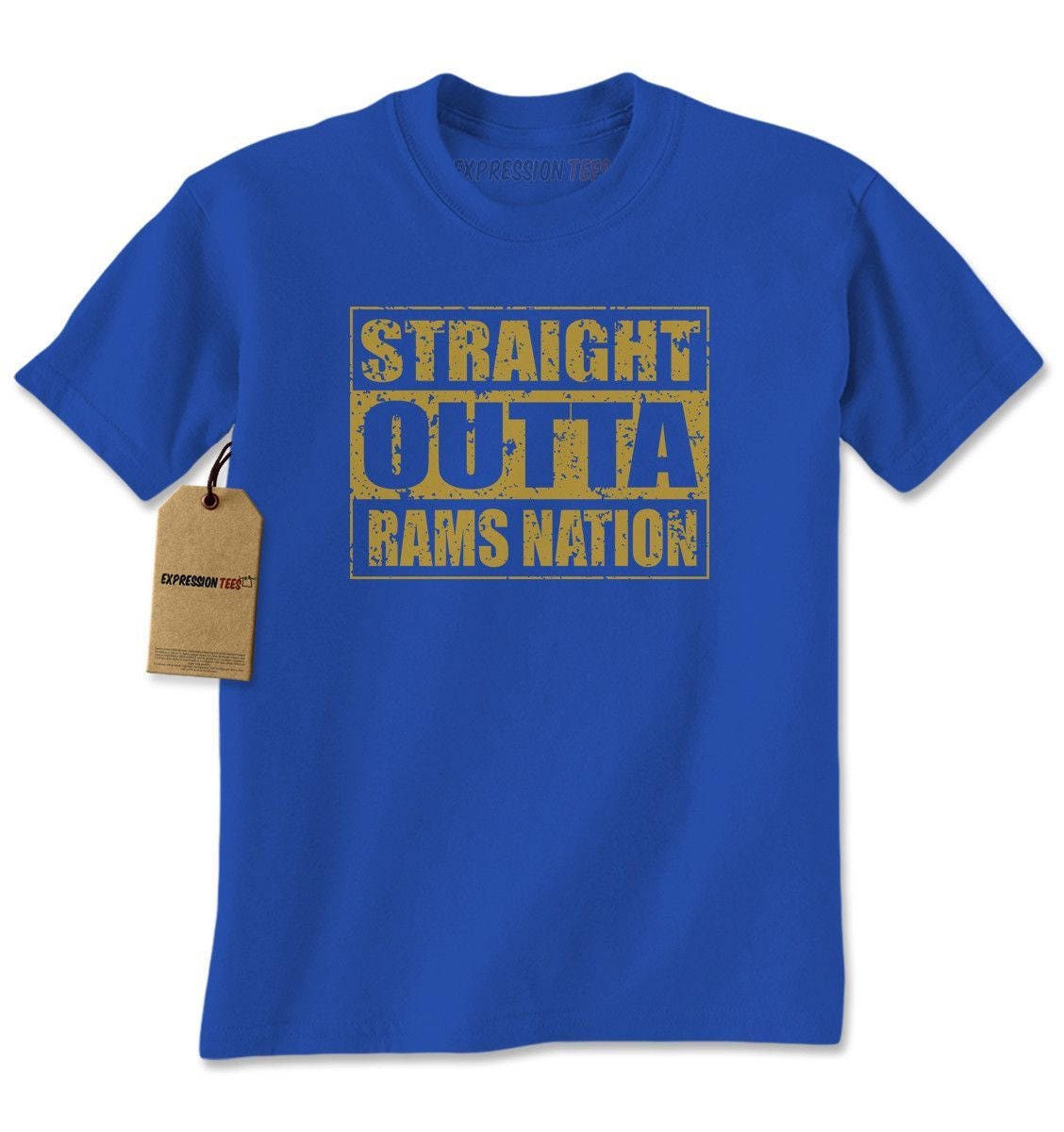 straight Outta Rams Nation Football Mens T-Shirt, Sport Shirt, Rams, Gym Workout Birthday Gift