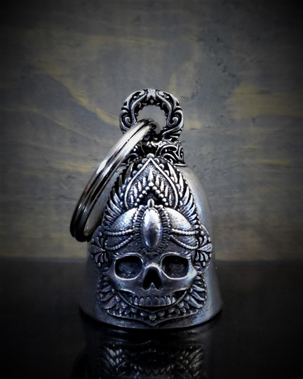Mandala Skull Rose Bravo Bells, Ride Bell, Biker Gift, Good Luck Charm