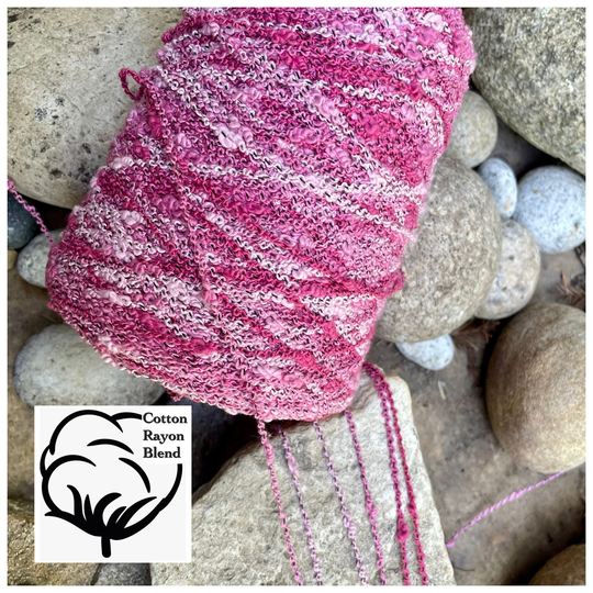 Bulky Cotton Blend Nubby Textured Yarn "strawberry Smoothie "Machine Washable saorisantacru
