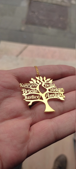 Five Name Necklace, 5, Personalized Necklace, Gold Multiple Family 925 Silver Name Necklaces