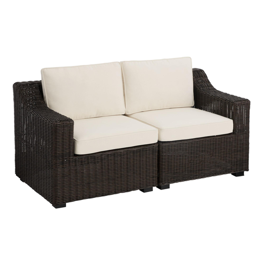 Espresso Navarra 2 Piece Modular Outdoor Patio Loveseat by World Market