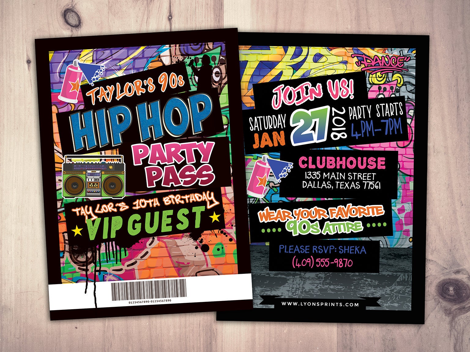 Hip Hop, Swagger, Vip Pass, Backstage Pass, Vip Invitation, Birthday Pop Star, Lanyard, Fresh Prince, Birthday, 90S Party, Neon