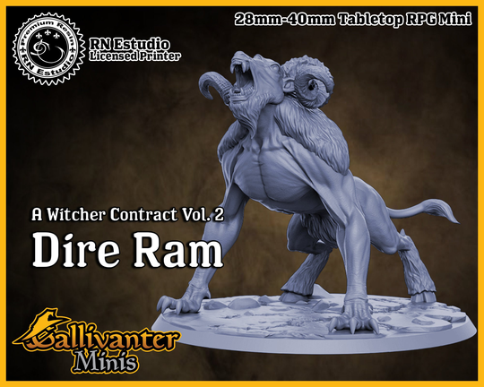 Dire Ram | Rn Estudio A Witcher Contract Vol. 2 28mm 32mm 36mm 40mm Dnd Pathfinder Resin Tabletop Rpg Gaming Mini Figurine