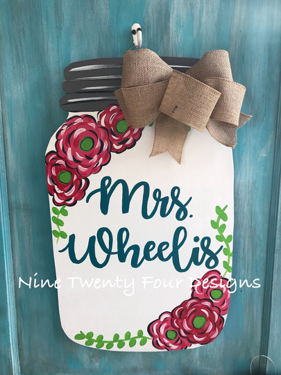 Mason Jar Door Hanger, Classroom Teacher, Teacher Decor, Decor