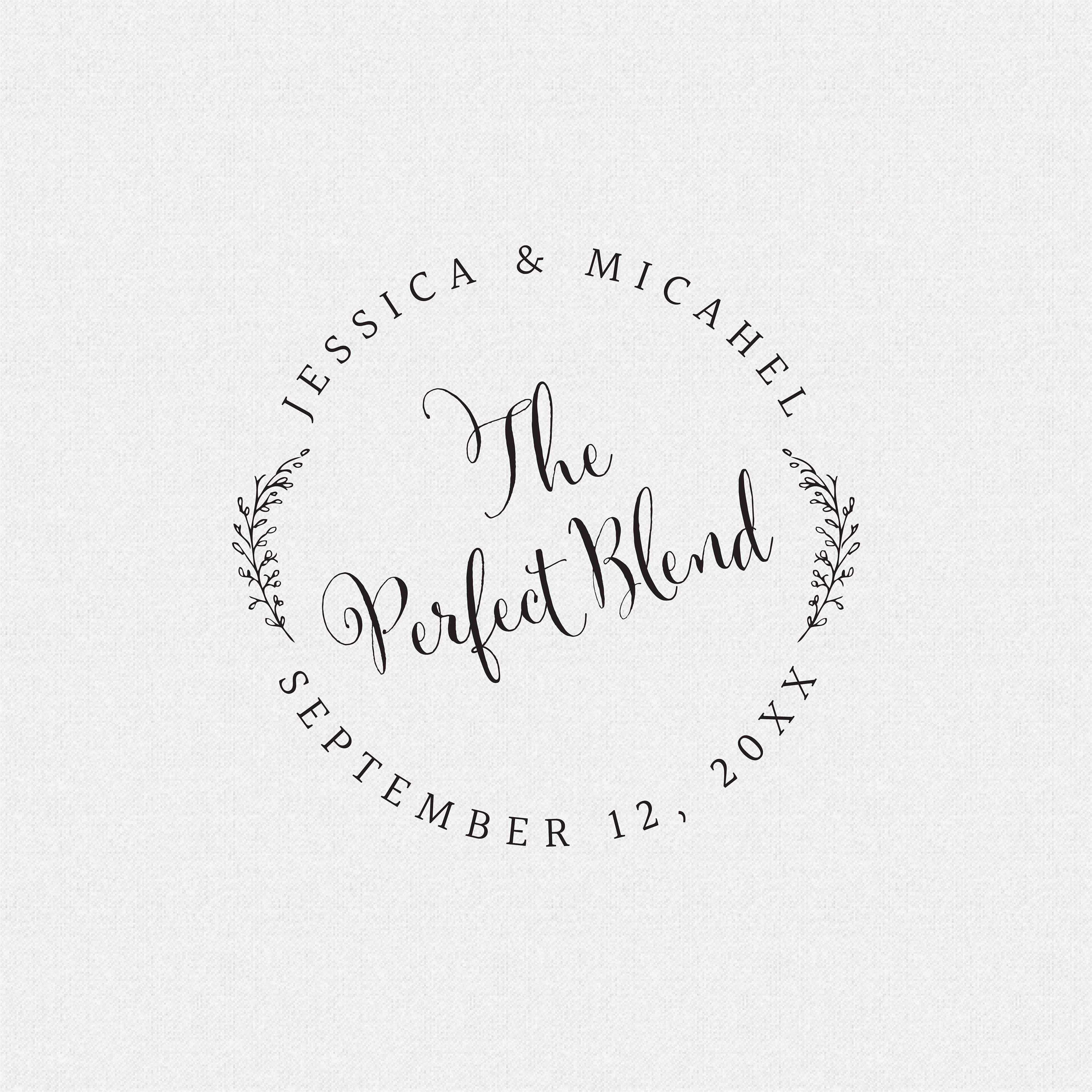 Wedding Favor Ideas, The Perfect Blend Stamp, Tags, Coffee Beans & Sleeve Stamp | T285