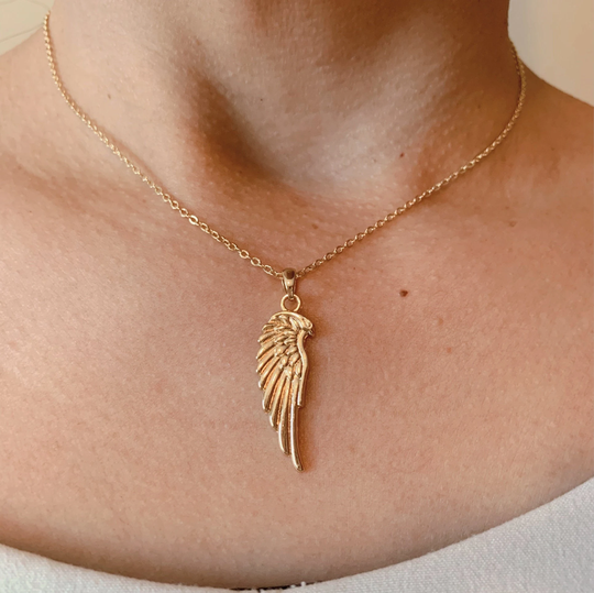 Angel Wing Necklace/ 14K Gold Filled Necklace/Pendant Wing Jewelry/ Gift For Her