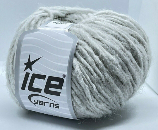 Etno Alpaca #69350 Light Grey - Ice Merino Wool Acrylic Blend Yarn 50 Gram 82 Yards Thin-Thick Bulky