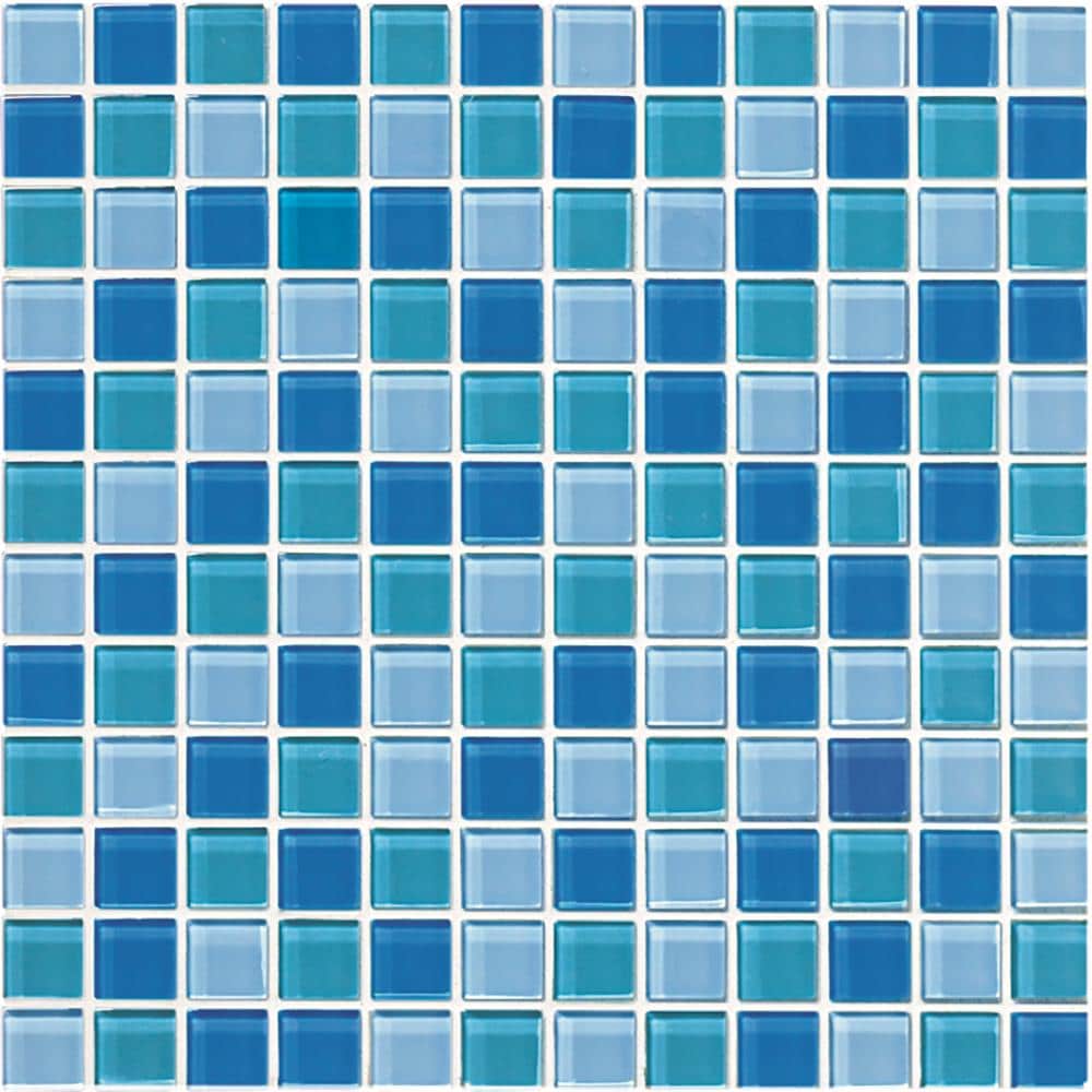 Crossville High Fidelity Azure/Turquoise/Sky 4x4 Swatch 1x1 Mosaic Blend | 1X1LW.GB06