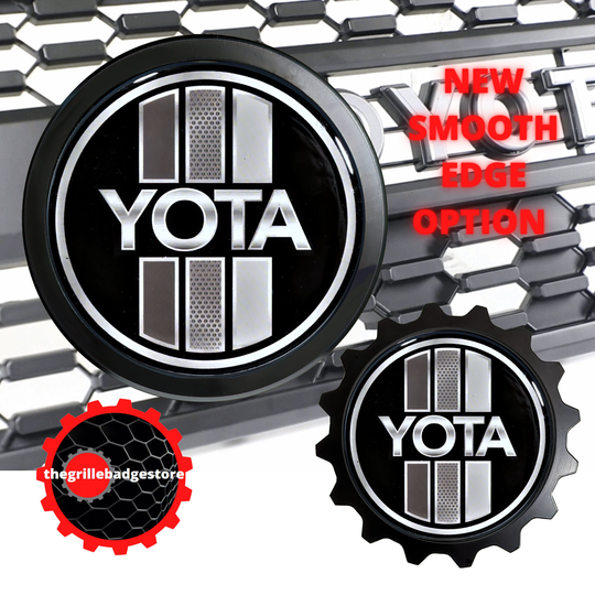3.75" Aluminum Grille Badge Basic Black Out Yota Compatible On Fj Cruiser, 4Runner 5Th Gen, Tacoma & Newer Tundra