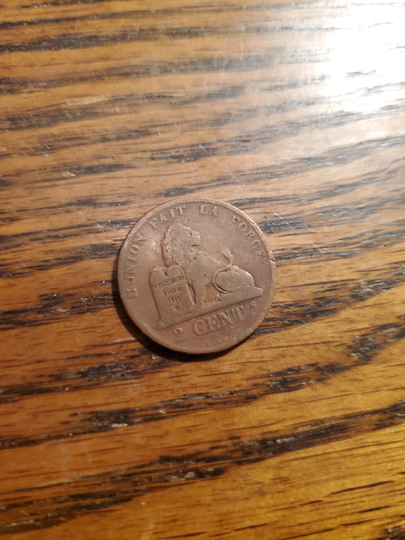 1870 Belgium 2 Centime