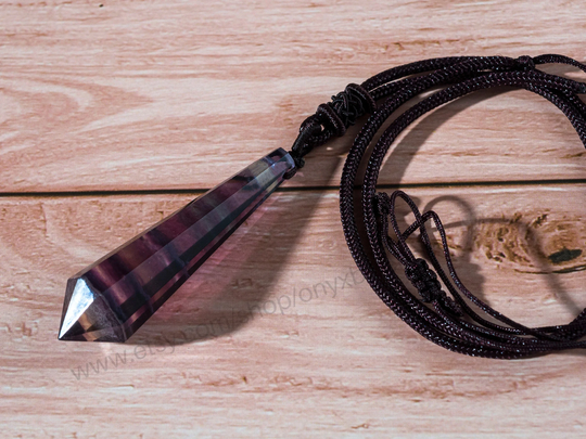 Rainbow Fluorite Healing Crystal Necklace For Men & Women, Natural Handmade Calming Pendant Necklace, Birthday Gift Her/Him