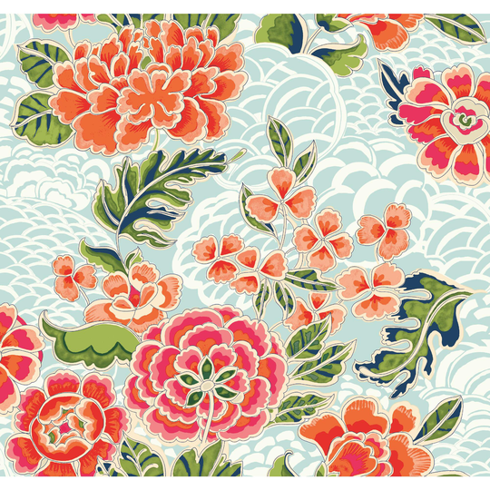 Light Blue Multicolor Zen Garden Peel And Stick Wallpaper by World Market
