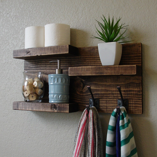 Modern Rustic 3 Tier Bathroom Shelf