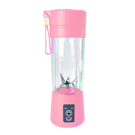 400ml Portable 6 Blades Blender USB Rechargeable Fruit Juice Cup Bottle Mixer - red