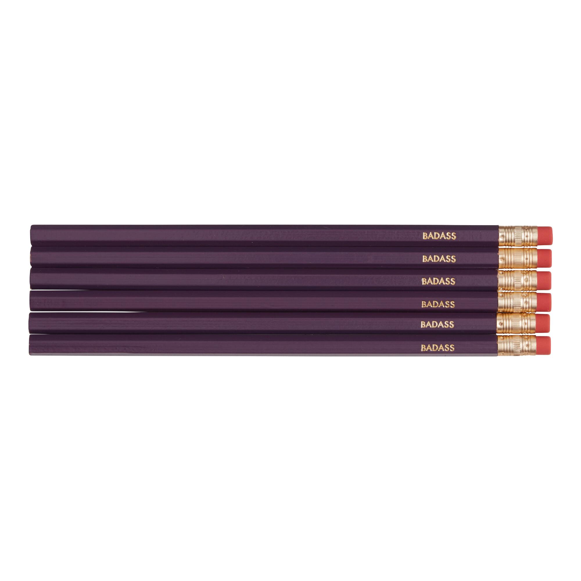 Badass Pencils 6 Pack: Purple - Wood by World Market