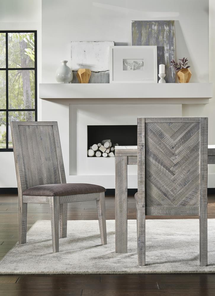 Modus Furniture Set of 2 Crossroads Casual Polyester/Polyester Blend Upholstered Dining Side Chair (Wood Frame) in Gray | 5RS363B