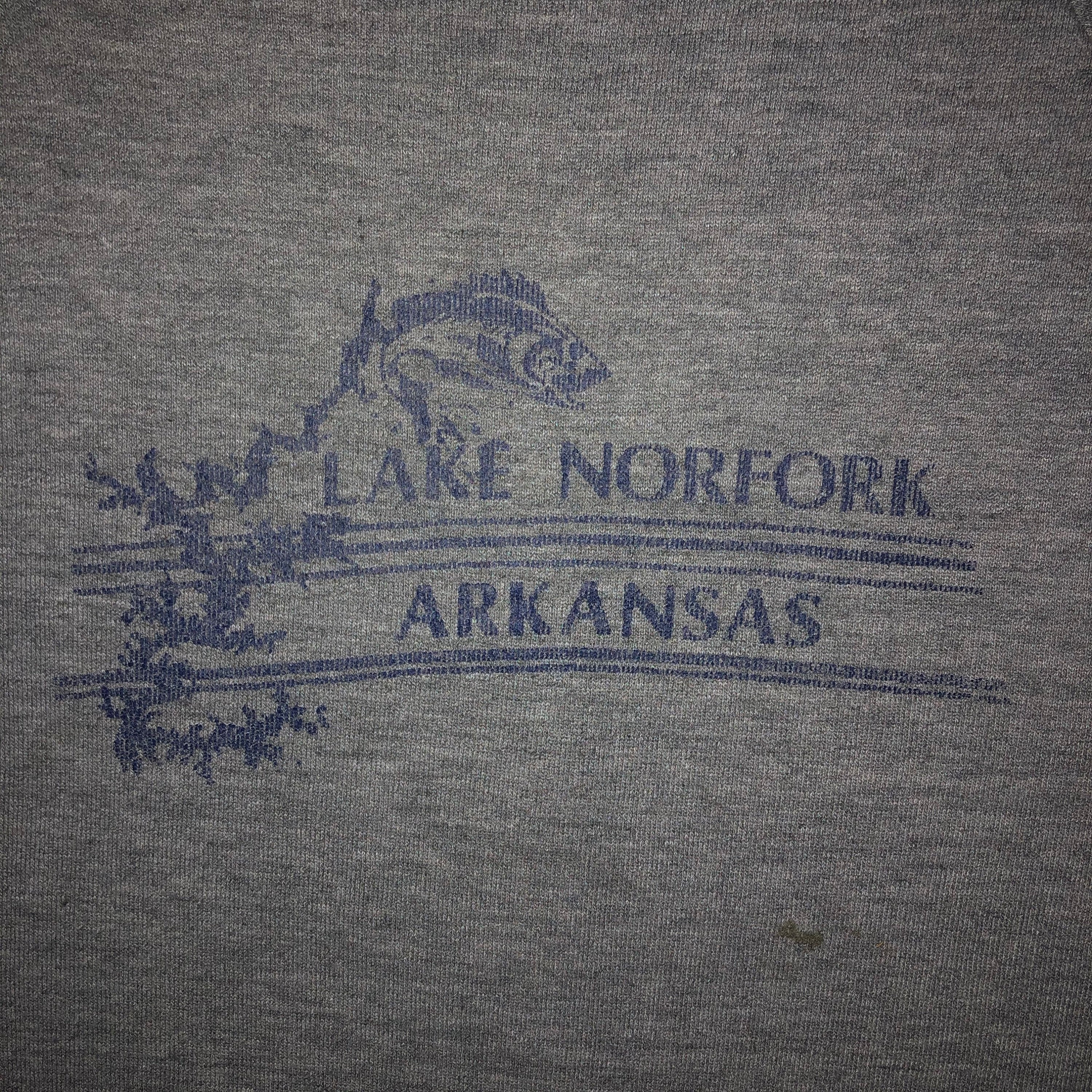 Vintage 1980S Lake Norfork Rayon Blend Burnout Sweatshirt Large Arkansas 80S Jerzees Tag