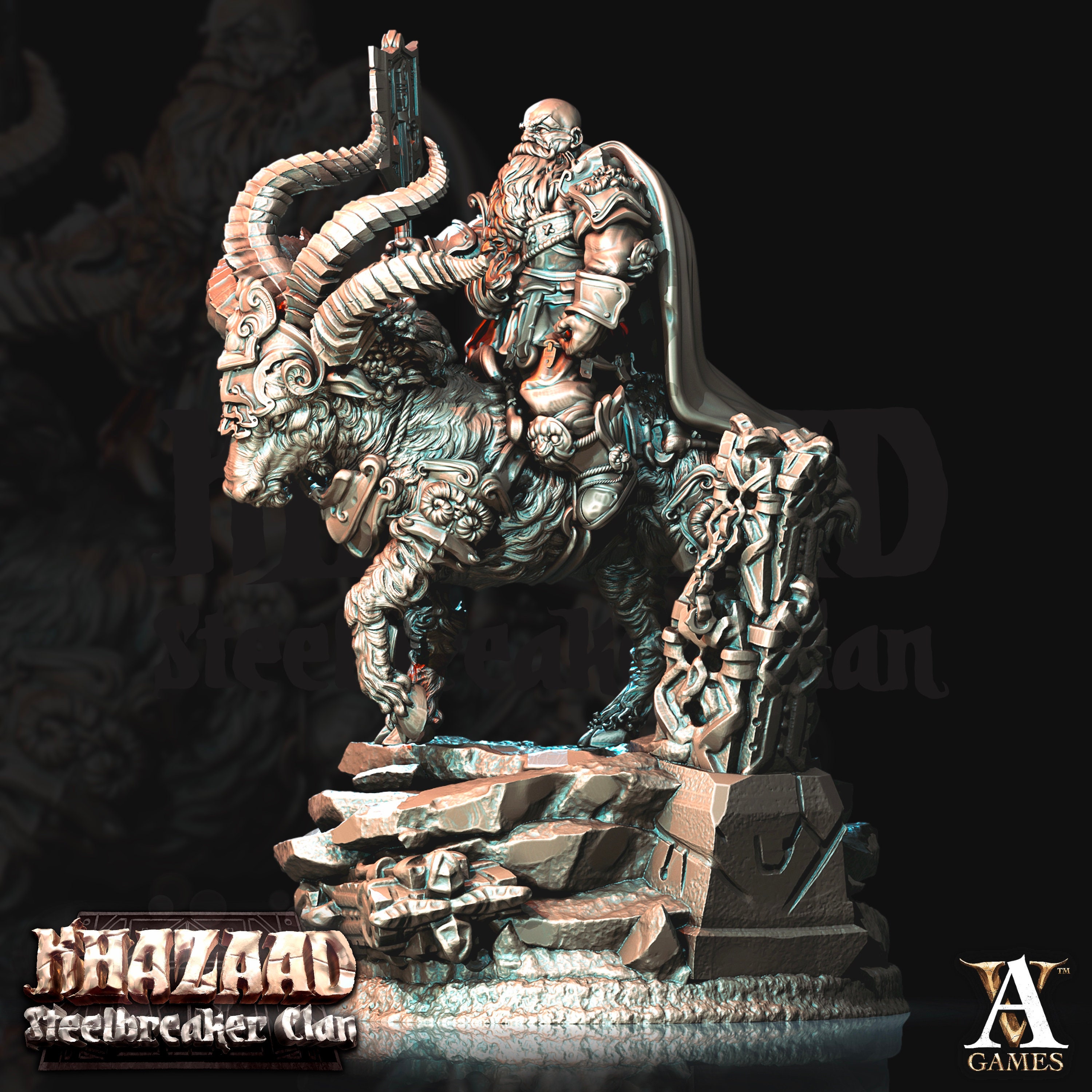 steelebreaker Ram Warriors #2, Archvillain Games Khazaad Clan, Perfect For 28-32mm Scale Tabletop Rpgs, Wargames & Dioramas
