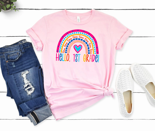 Hello 1st Grade Shirt For Girls, First Kids, Back To School Shirt, Teacher