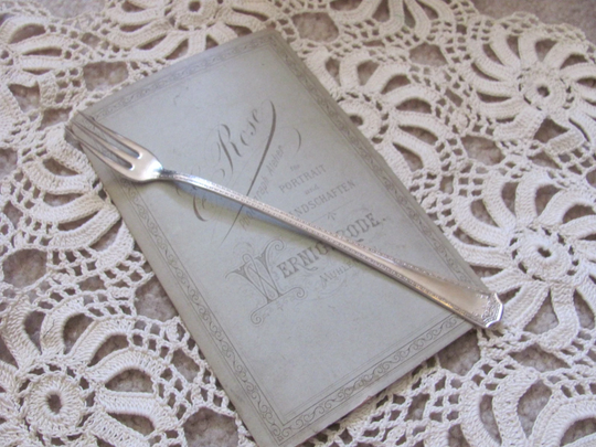 Silver Plate Olive Pickle Fork Long Handle - No Monogram 7.5" Many Others To Choose Form
