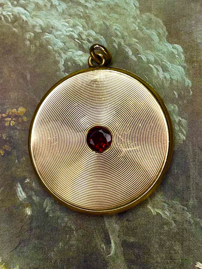 Antique Victorian Garnet Locket Gold Filled