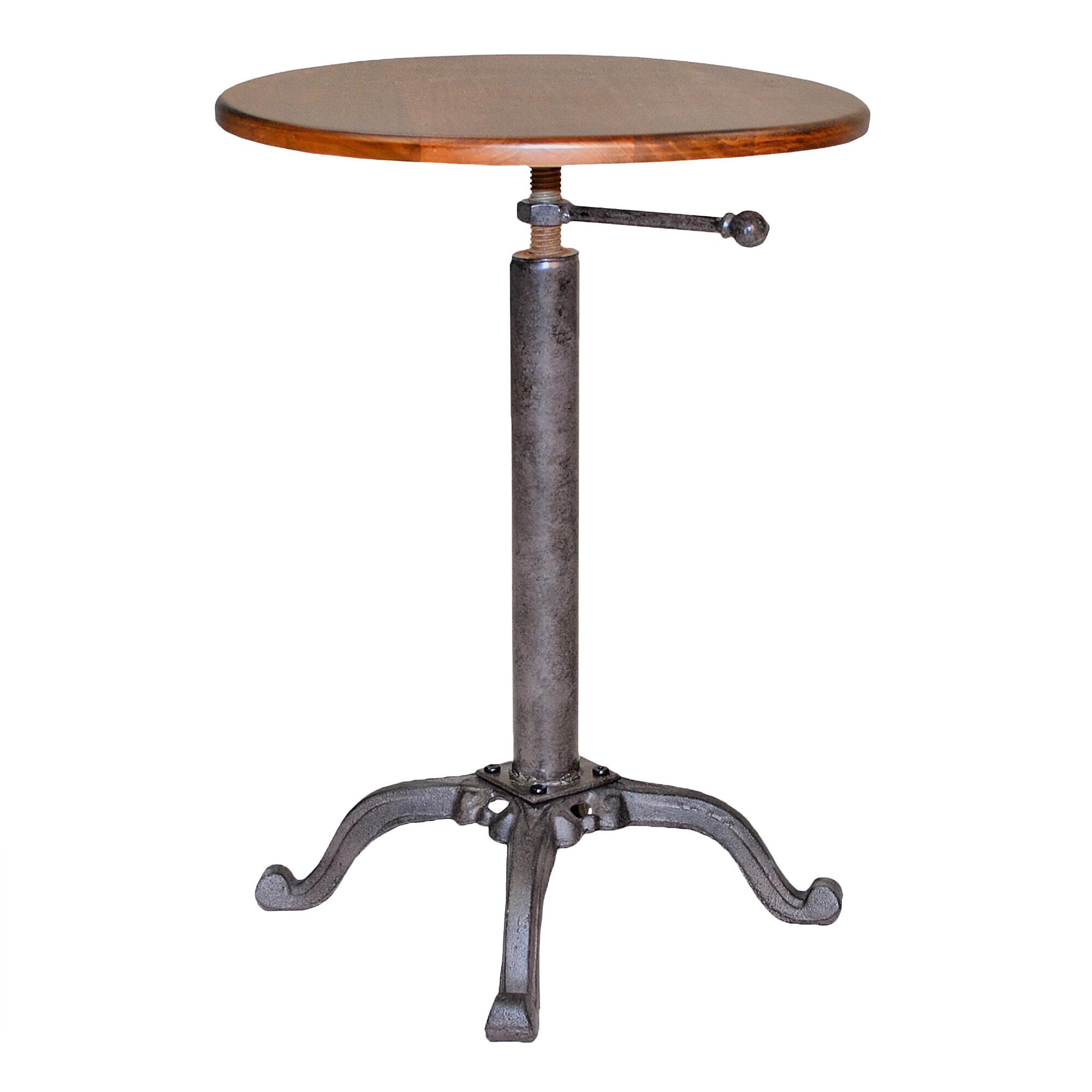 Wood And Metal Adjustable Uriah Accent Table: Brown/Gray by World Market