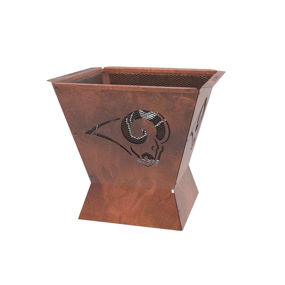 Blue Sky Outdoor Living Los Angeles Rams 29.5-in W Patina Steel Wood-Burning Fire Pit in Brown | BFP2926-RAMS