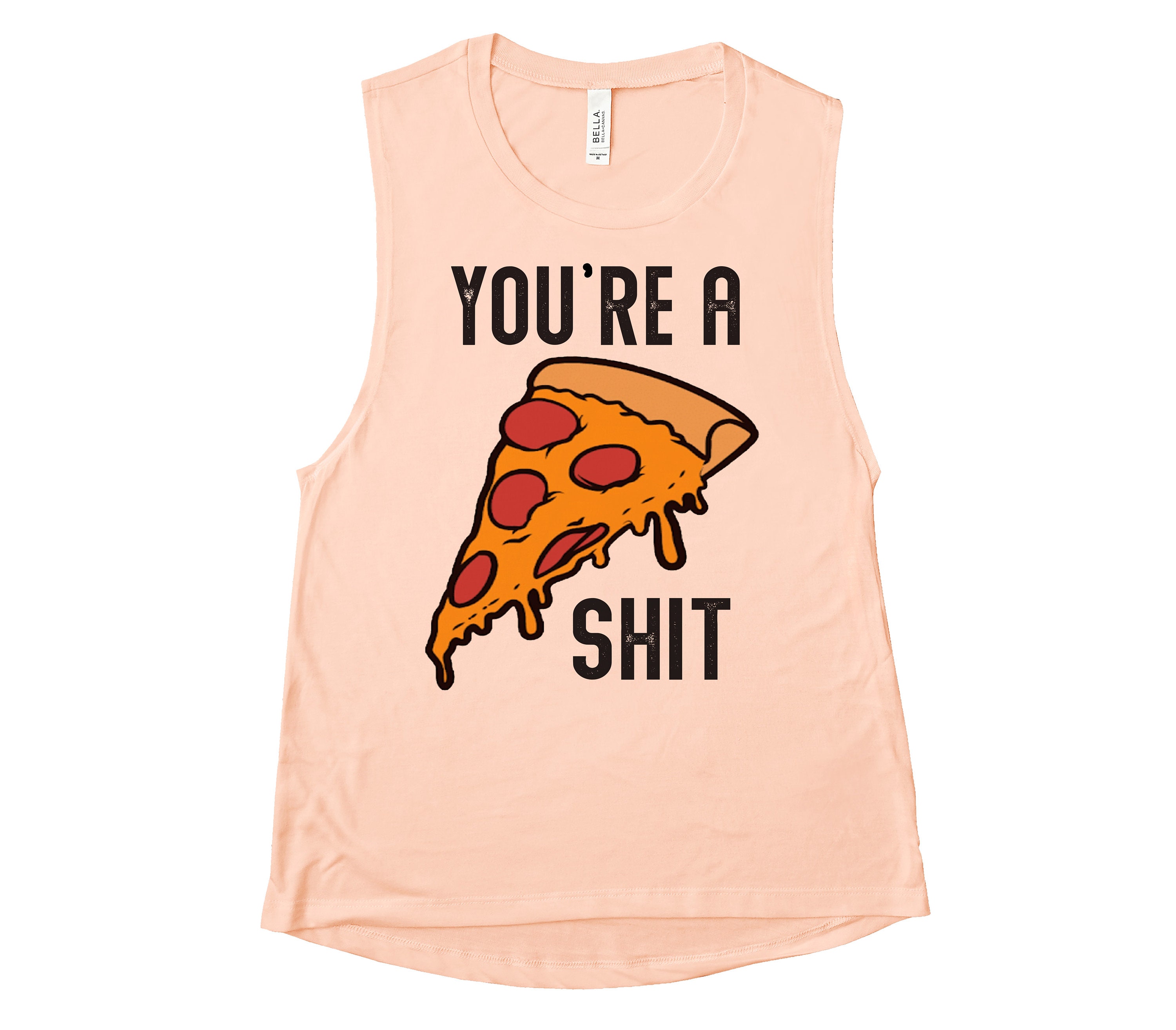 Womens Funny Muscle Tank You're A Pizza Shirt Summer Cute Trending Pun Tank Tops Woman Gift For Friend Dad Mom Mother
