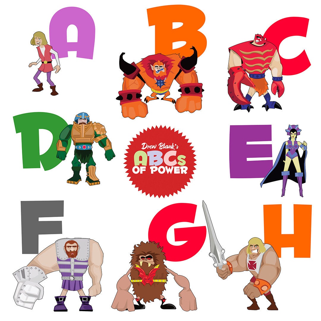 Masters Of The Universe Alphabet Poster Set He-Man Abcs
