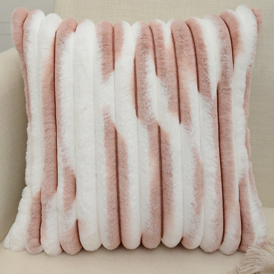 2 Polyester Blend Throw Square Pillow Cover & Insert, 5 Colors (Double Sides) (Without Inserts) - pink
